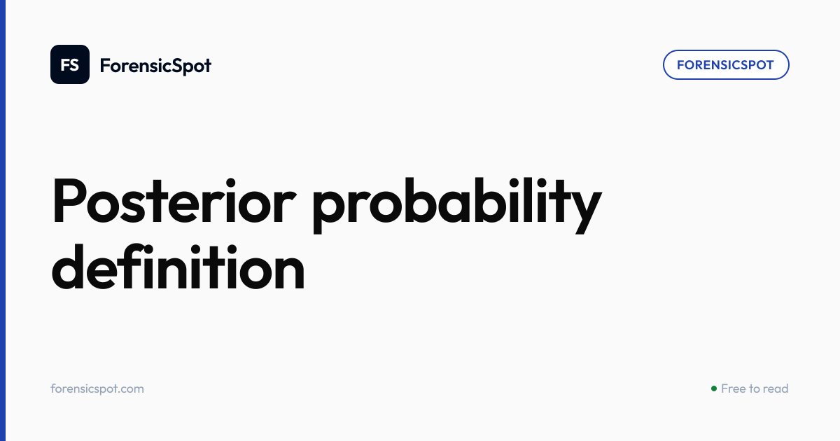 Posterior probability definition | ForensicSpot