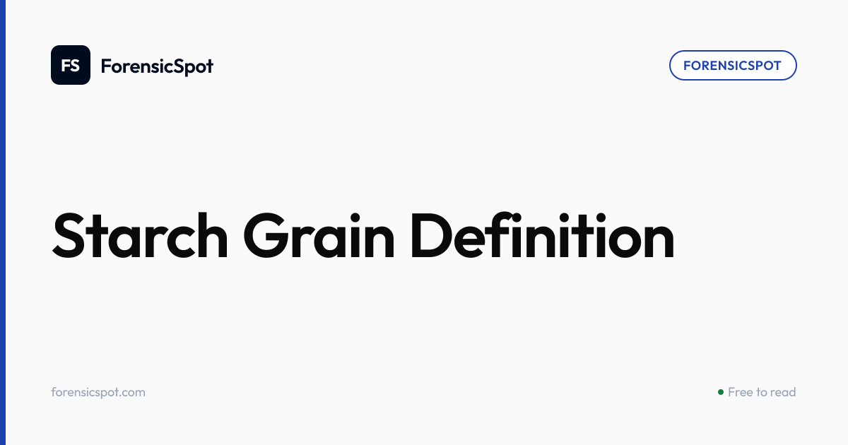 Starch Grain Definition | ForensicSpot