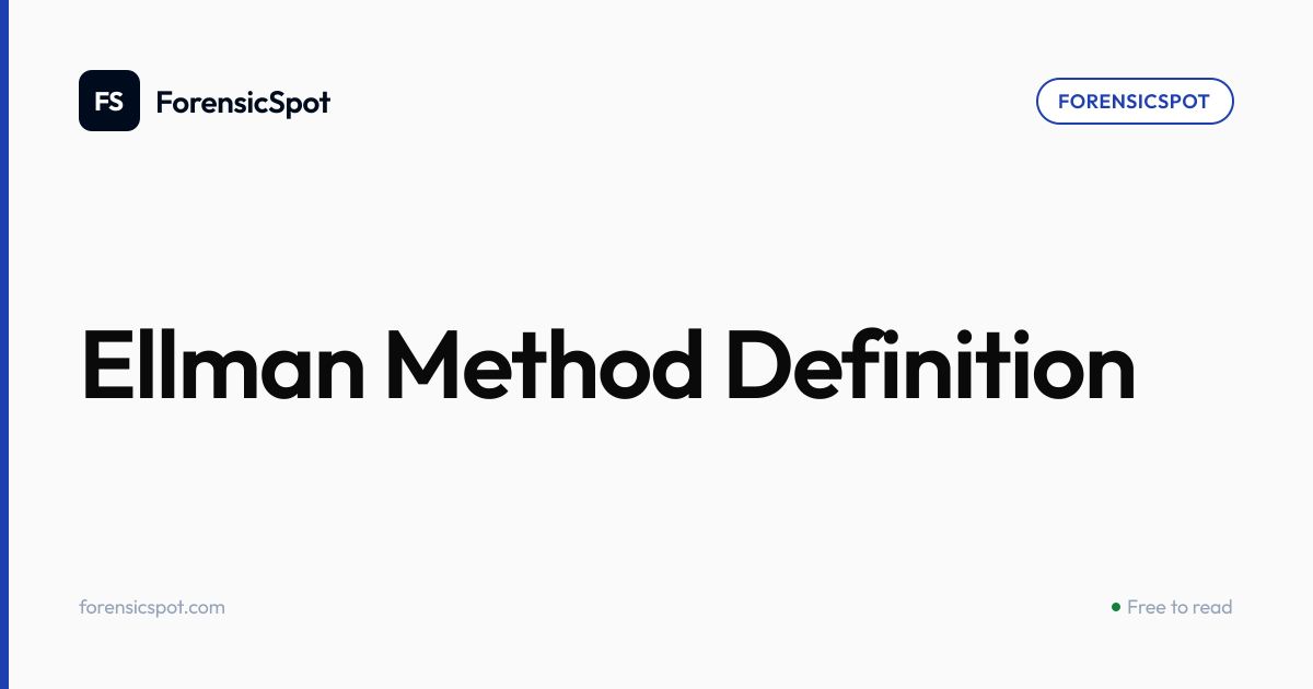Ellman Method Definition | ForensicSpot