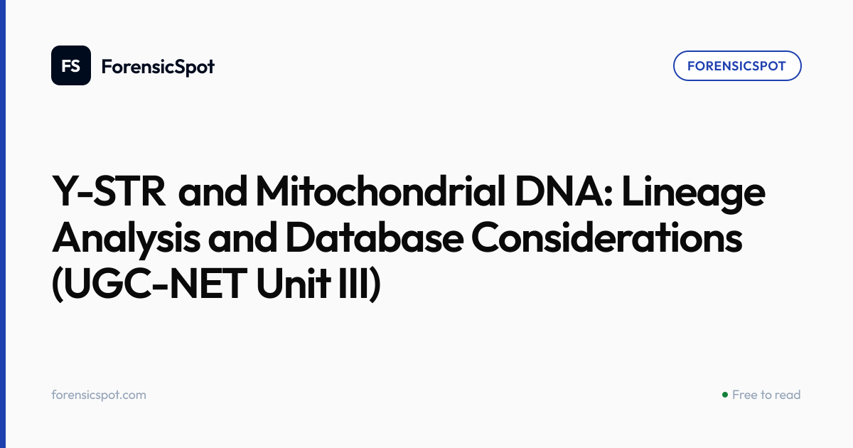 Y-STR and Mitochondrial DNA: Lineage Analysis and Database ...