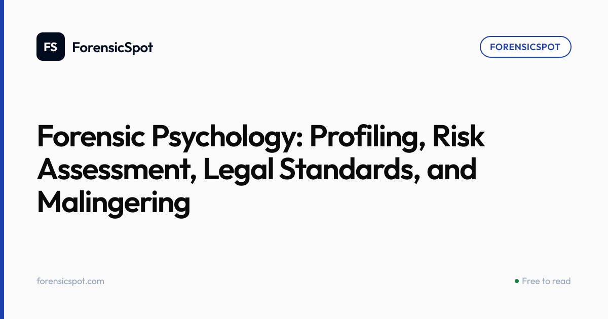 Forensic Psychology: Profiling, Risk Assessment, Legal Standards, and ...