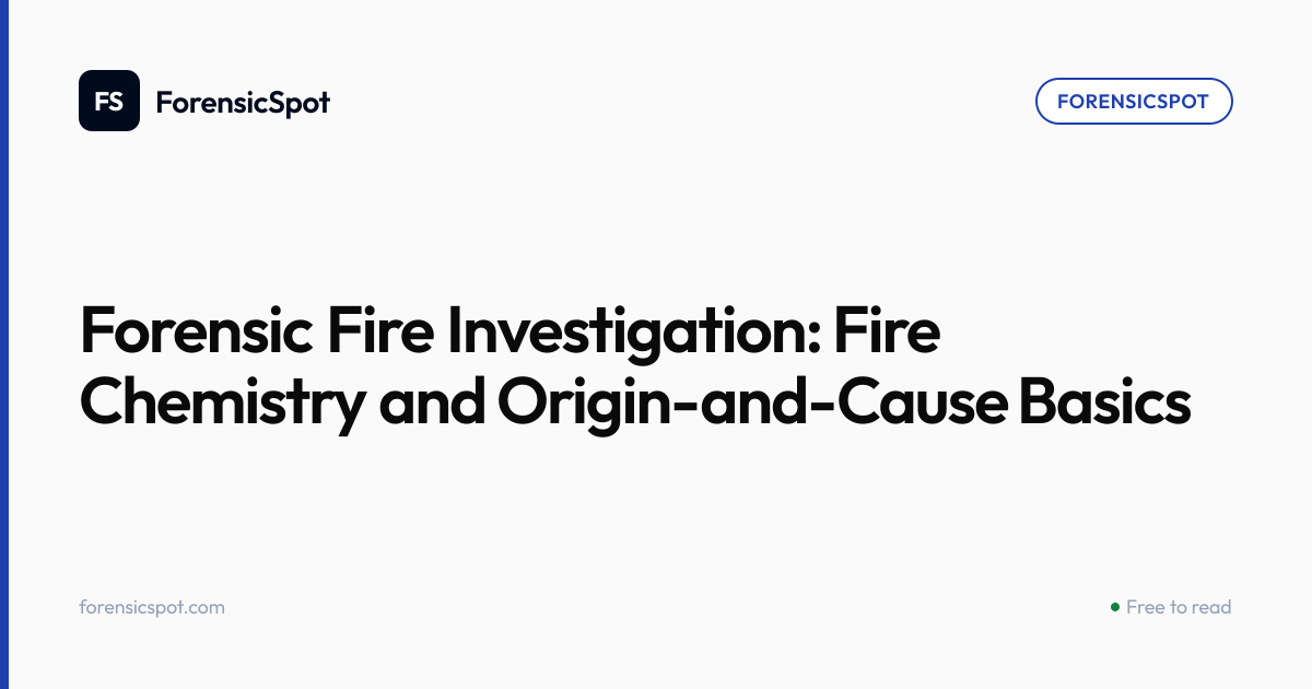 Forensic Fire Investigation: Fire Chemistry and Origin-and-Cause Basics ...