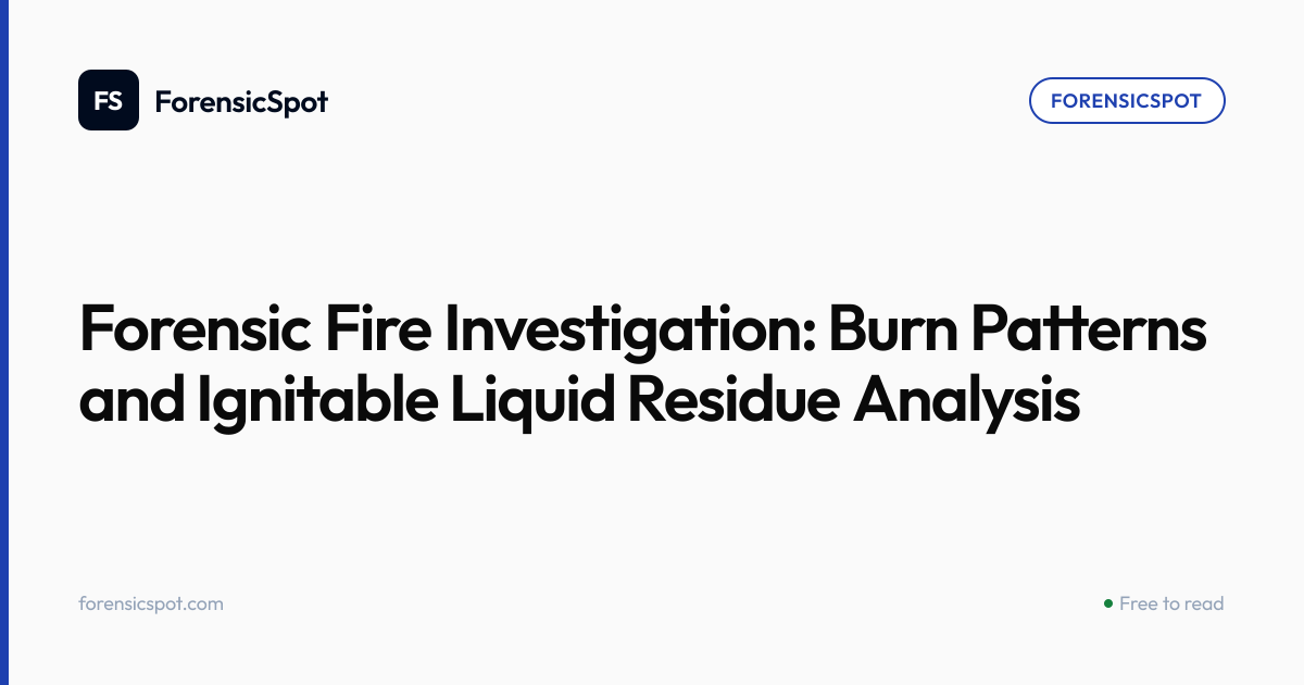 Forensic Fire Investigation: Burn Patterns and Ignitable Liquid Residue ...