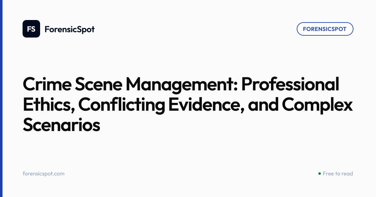 Crime Scene Management: Professional Ethics, Conflicting Evidence, and ...